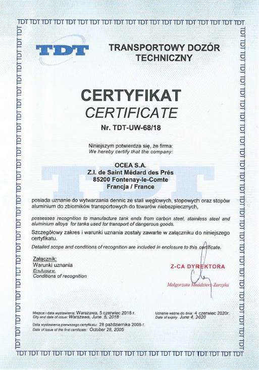 Certification OCEA